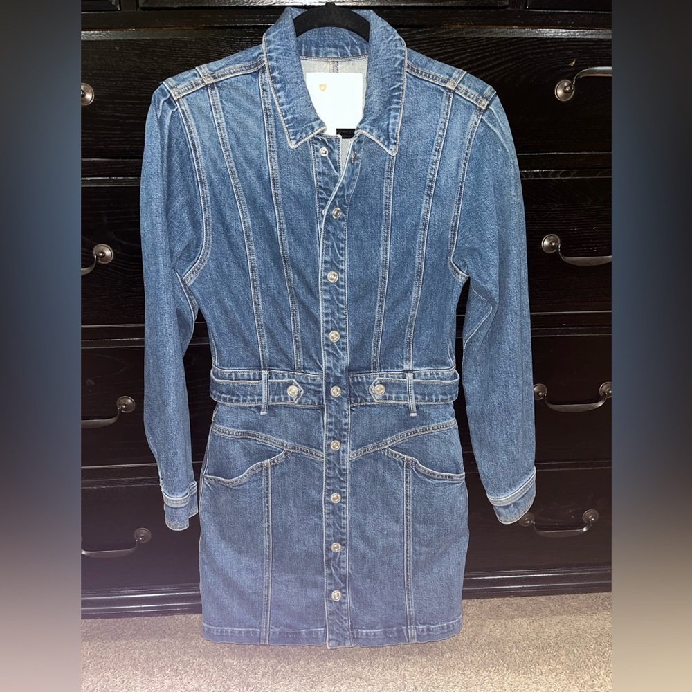 MOTHER denim batwing cinch waist denim dress